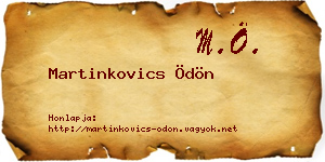 Martinkovics Ödön névjegykártya